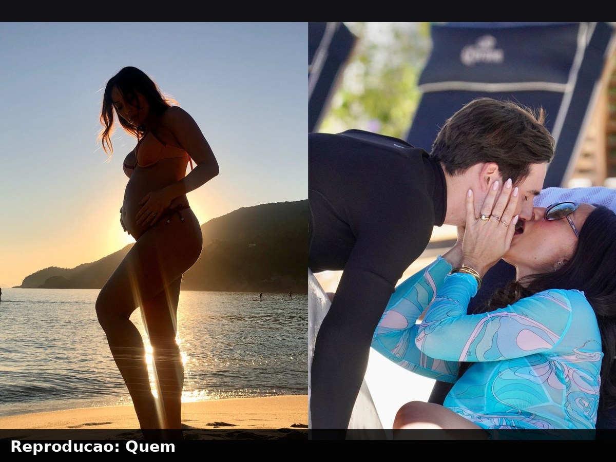 Sabrina Sato exibe barriguinha e troca beijão em Nicolas Prattes