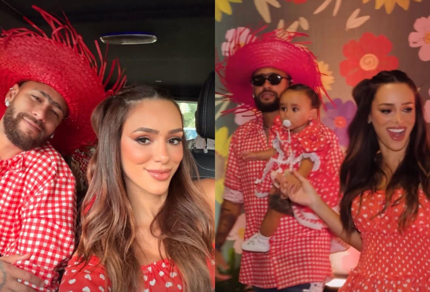 Neymar e Bruna Biancardi fazem arraiá de luxo fora de época no Guarujá