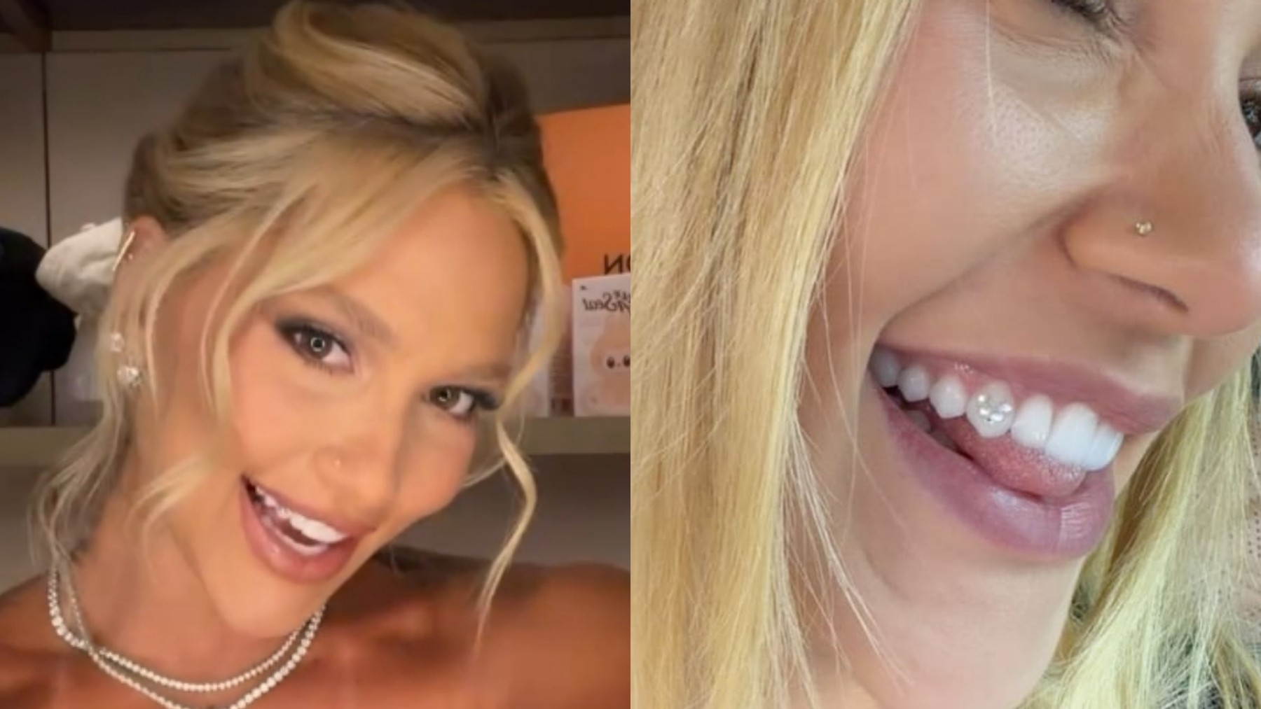 Virginia Fonseca exibe joia dental com a inicial de Vini Jr
