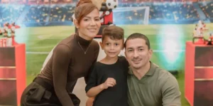 Hariany Almeida marca presença em festa do enteado Benício
